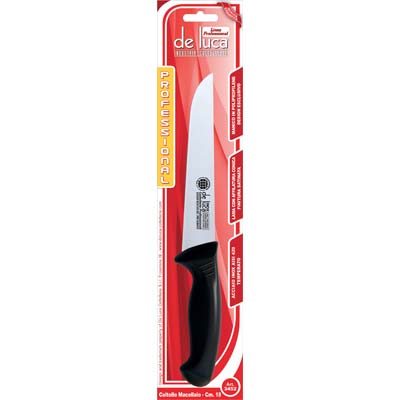 COLTELLO MACELLAIO PROFESSIONAL DE LUCA - MANICO PLT/INOX CM 18- 2 pezzi