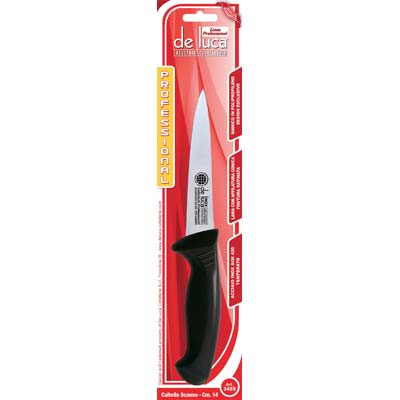 COLTELLO MACELLAIO SCANNARE PROFESSIONAL DE LUCA - MANICO PLT/INOX CM 14- 2 pezzi