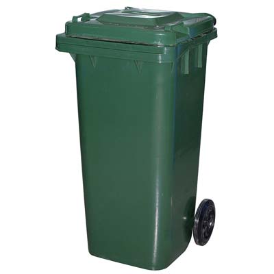 BIDONE IMMONDIZIA GREEN 120 + RUOTE ICS  VERDE LT 120 CM 55X50 H.CM 94