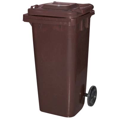 BIDONE IMMONDIZIA GREEN 120 + RUOTE ICS  MARRONE LT 120 CM 55X50 H.CM 94