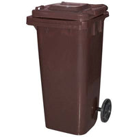 BIDONE IMMONDIZIA GREEN 120 + RUOTE ICS  MARRONE LT 120 CM 55X50 H.CM 94