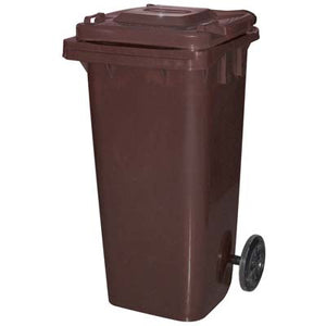 BIDONE IMMONDIZIA GREEN 120 + RUOTE ICS  MARRONE LT 120 CM 55X50 H.CM 94