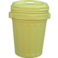 BIDONE IMMONDIZIA + COPERCHIO A VITE  GIALLO LT 70 CM 45 H.CM 62