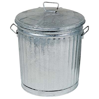 BIDONE IMMONDIZIA ACCIAIO DOMUS  GALVANIZZATO LT 35 CM 38X31 H.CM 37