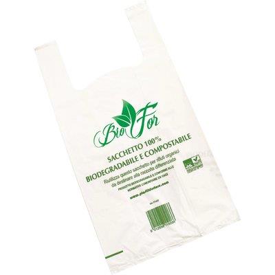 SACCO SPESA BIO SHOPPER - + SOFFIETTO CM 27+14X50 CF=PZ 500- 1 confezioni