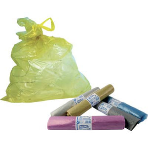 SACCO IMMONDIZIA CONDOMINIO + MANIGLIE - CM 70X110 GIALLO CF=PZ 10- 45 confezioni