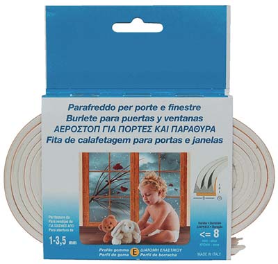 PARAFREDDO GEKO STRIP PROFILO E - GOMMA EPDM ESPANSA BIANCO MT 6- 10 pezzi