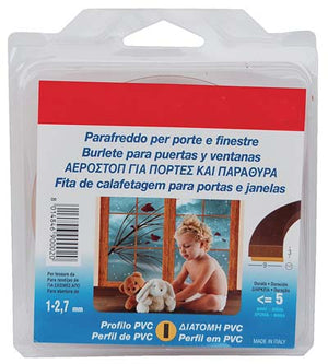 PARAFREDDO GEKO FLEX PROFILO I - PVC ESPANSO MARRONE H.MM 9 MT 6- 12 pezzi