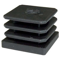 PUNTALE INTERNO QUADRO ALETTATO E FILETTATO - PE NERO FORO MA10 MM 40X40- 10 pezzi