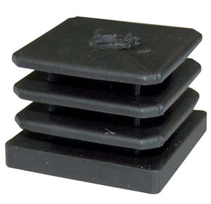 PUNTALE INTERNO QUADRO ALETTATO E FILETTATO - PE NERO FORO MA10 MM 40X40- 10 pezzi