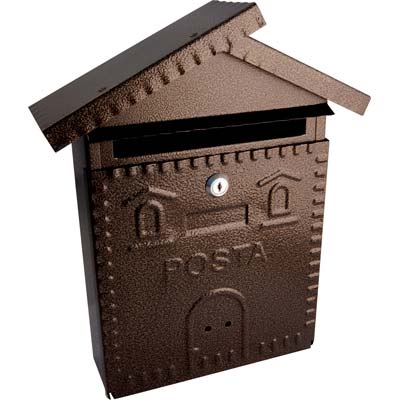 CASSETTA POSTA CASETTA 700  ACCIAIO VERN NERO/RAME MM 280X90 H.MM 350
