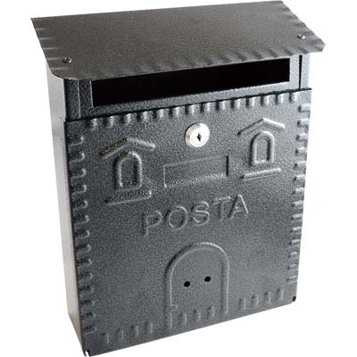 CASSETTA POSTA CASETTA 701  ACCIAIO VERN NERO/ARGENTO MM 230X90 H.MM 290