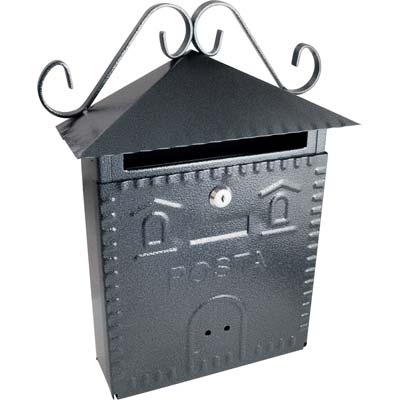 CASSETTA POSTA CASETTA 703  ACCIAIO VERN NERO/ARGENTO MM 300X100 H.MM 360