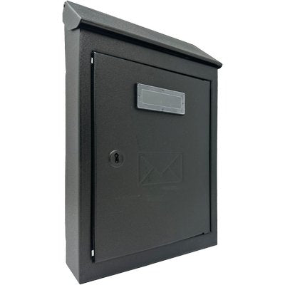 CASSETTA POSTA TRADIZIONE EGIZIA MAXI  ACCIAIO VERN NERO MM 200X60 H.MM 300