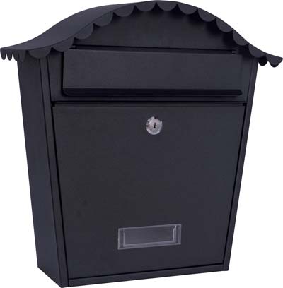 CASSETTA POSTA COUNTRY DOMUS  ACCIAIO VERN NERO MM 360X135 H.MM 370