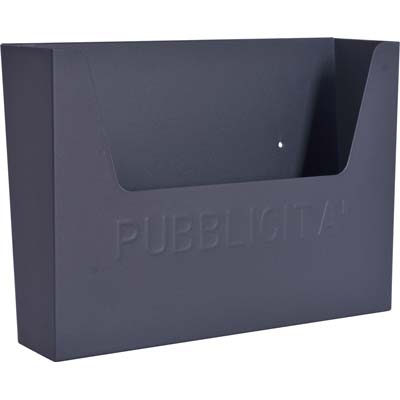 CASSETTA PORTA PUBBLICITA DOMUS  ACCIAIO VERN ANTRACITE MM 355X100 H.MM 290