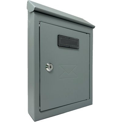 CASSETTA POSTA TRADIZIONE + CILINDRO MAXI  ACCIAIO VERN GRIGIO 200X60 H.300