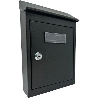 CASSETTA POSTA TRADIZIONE + CILINDRO MAXI  ACCIAIO VERN NERO 200X60 H.300