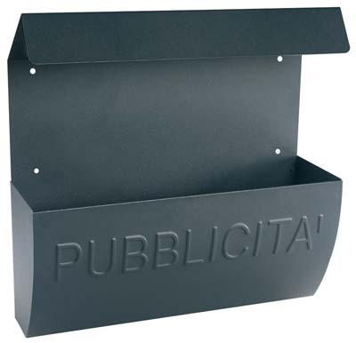 CASSETTA PORTA PUBBLICITA RECLAME ALUBOX  ACC.ZINC VERN ANTRACITE MM 310X100 H.MM 310