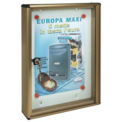 BACHECA PORTA AVVISI ALUBOX  ALLUMINIO BRONZATO 1XA4 MM 300X50 H.MM 400