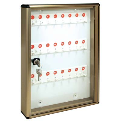 BACHECA PORTA CHIAVI ALUBOX  ALLUMINIO BRONZATO CHIAVI 24 MM 300X50 H.MM 400