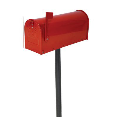 PALO X CASSETTA POSTA TOPOLINO ALUBOX  ACCIAIO VERN NERO H.CM 145