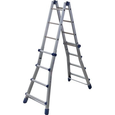 SCALA TELESCOPICA BRIKO BLU FACAL  ALLUMINIO H.CM 120/400 PIOLI 4+4