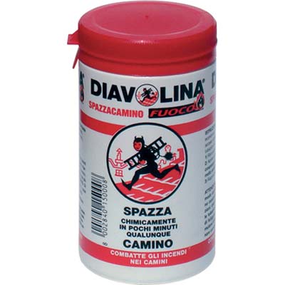 ANTIFULIGGINE SPAZZACAMINO POLVERE DIAVOLINA FUOCO - GR 270- 12 pezzi