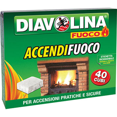 ACCENDIFUOCO DIAVOLINA FUOCO - CUBETTI 40- 24 pezzi