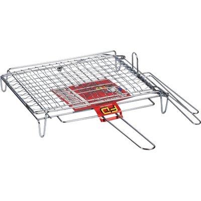 GRATICOLA BARBECUE A RETE DOPPIA RIBALTABILE FD  ACCIAIO CROMATO CM 40X30