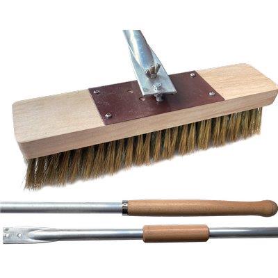 SPAZZOLA FORNO DOMUS + MANICO DOMUS  OTTONE/LEGNO CM 26X6  H. CM 220