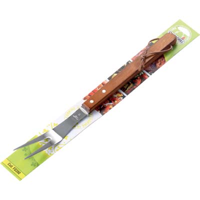 FORCHETTONE BARBECUE F0390 OMPAGRILL - INOX/LEGNO CM 39- 3 pezzi
