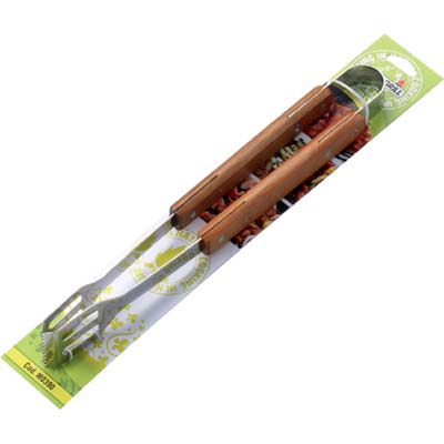 PINZA BARBECUE M0390 OMPAGRILL - INOX/LEGNO CM 39- 3 pezzi