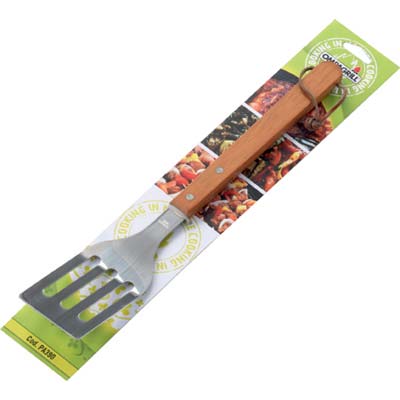 PALETTA BARBECUE PA390 OMPAGRILL - INOX/LEGNO CM 39- 3 pezzi