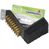 SPAZZOLA BARBECUE SP150 OMPAGRILL  SPUGNA ABRASIVA + SPAZZOLA OTTONE CM 15