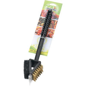 SPAZZOLA BARBECUE SP360 OMPAGRILL - SPUGNA ABRASIVA + SPAZZOLA OTTONE CM 36- 3 pezzi