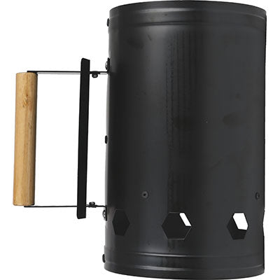 CIMINIERA ACCENDI CARBONELLA DOMUS  ACCIAIO VERNICIATO/LEGNO CM 16 H.CM 27,3