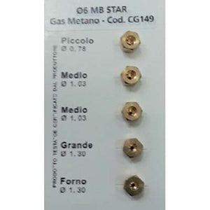 UGELLI RICAMBIO X FORNELLI GAS METANO - OTTONE- 5 confezioni