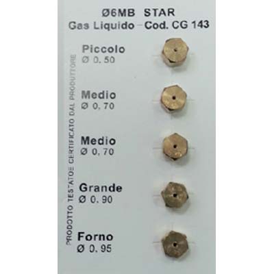 UGELLI RICAMBIO X FORNELLI GAS GPL - OTTONE- 5 confezioni