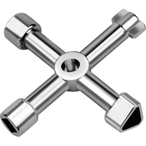 CHIAVE MULTIUSO QUADRI GAS ACQUA ELETTRICITA - ZAMA NICHELATA- 5 pezzi