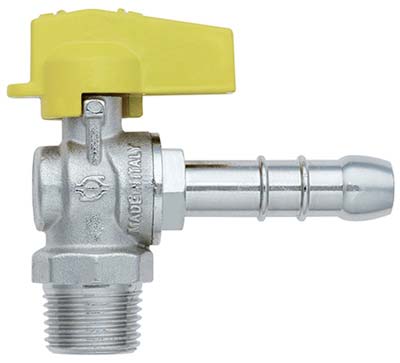 VALVOLA SFERA GAS A SQUADRA 586 BUGATTI  OTTONE NICHELATO MM 13X1/2M