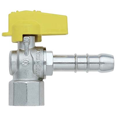 VALVOLA SFERA GAS A SQUADRA 585 BUGATTI  OTTONE NICHELATO MM 13X1/2F