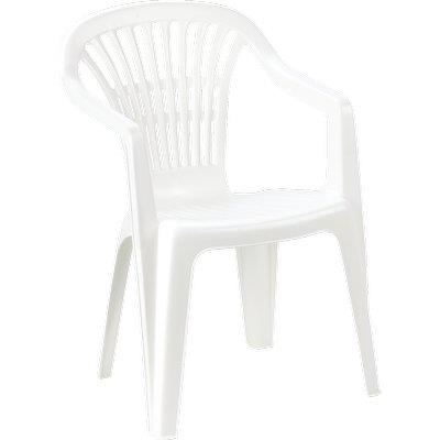 SEDIA SCILLA + BRACCIOLI PROGARDEN  PP BIANCO CM 54X53 H.CM 80