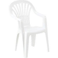 SEDIA ZENA + BRACCIOLI PROGARDEN  PP BIANCO CM 55X56 H.CM 90