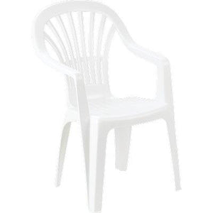 SEDIA ZENA + BRACCIOLI PROGARDEN  PP BIANCO CM 55X56 H.CM 90