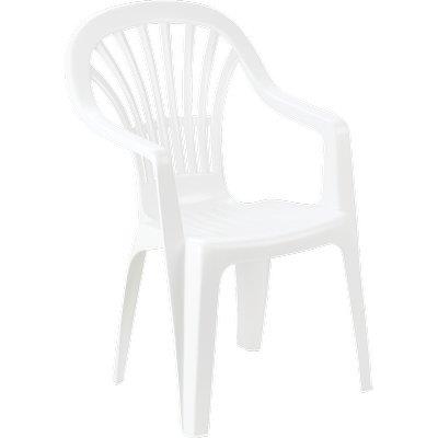 SEDIA ZENA + BRACCIOLI PROGARDEN  PP BIANCO CM 55X56 H.CM 90