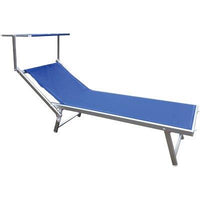 LETTINO MALIBU NEW POOL DOMUS - ALLUMINIO/TEXT BLU CM 71X188 H.CM 41- 2 pezzi