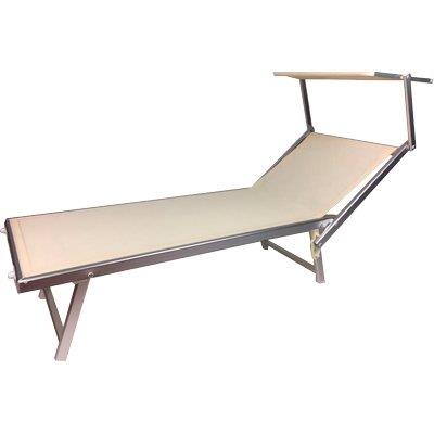 LETTINO MALIBU NEW POOL DOMUS - ALLUMINIO/TEXT BIANCO CM 71X188 H.CM 41- 2 pezzi