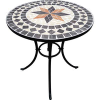 TAVOLO MOSAICO CAPRI DOMUS  CM 60 H.CM 70 BASE ACCIAIO VERN