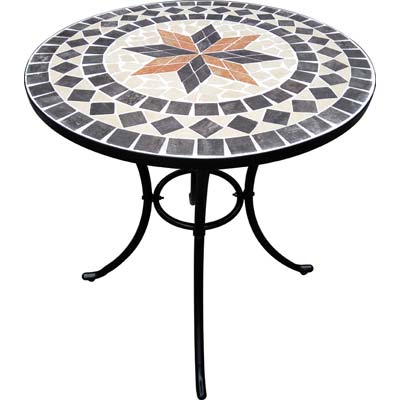 TAVOLO MOSAICO CAPRI DOMUS  CM 60 H.CM 70 BASE ACCIAIO VERN